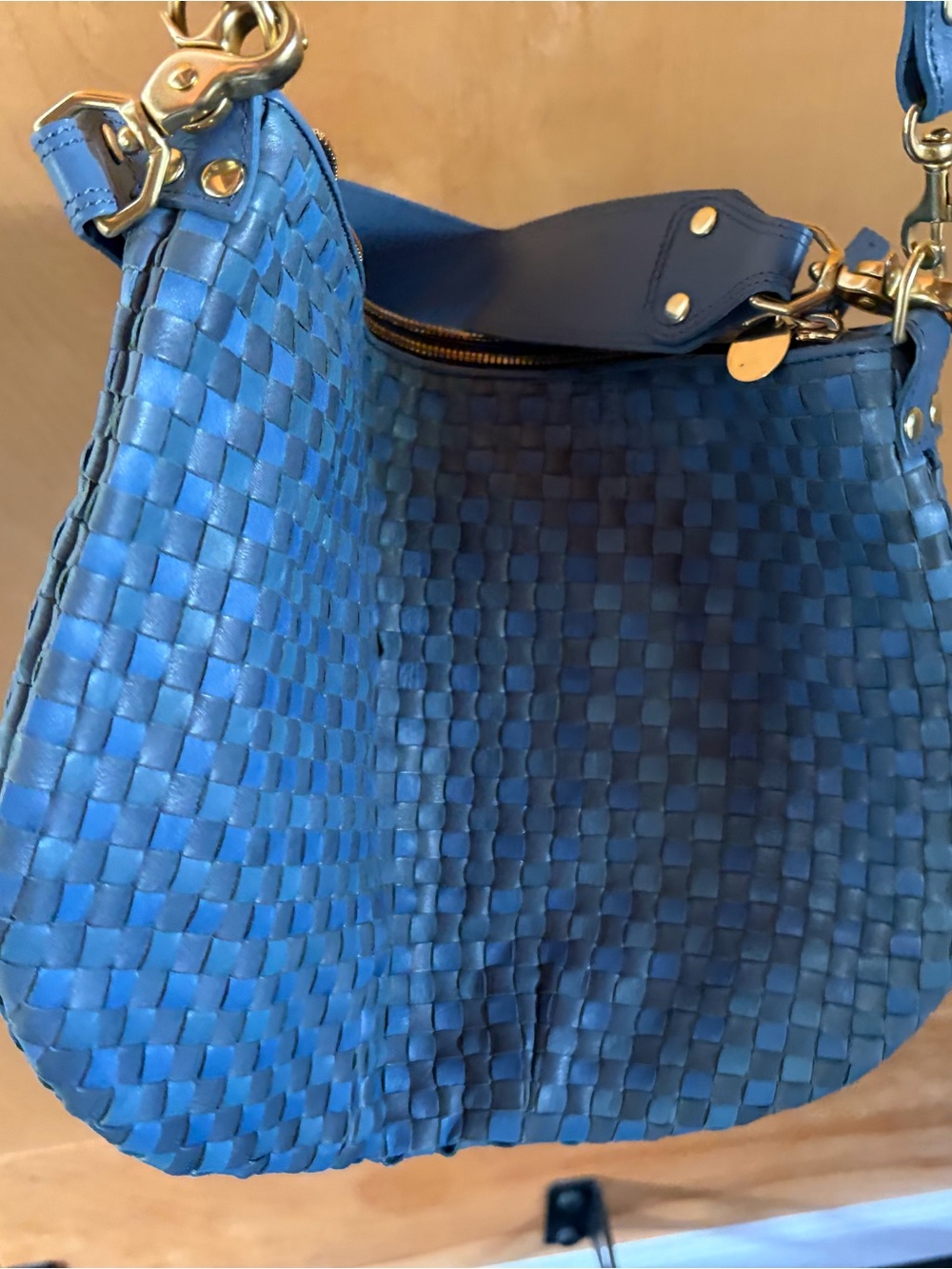 ClareV Grand Fanny Cross Body Bag - Blue